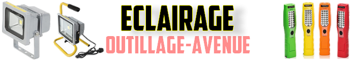 Electricité : éclairage : baladeuse, projecteur, lampe frontale