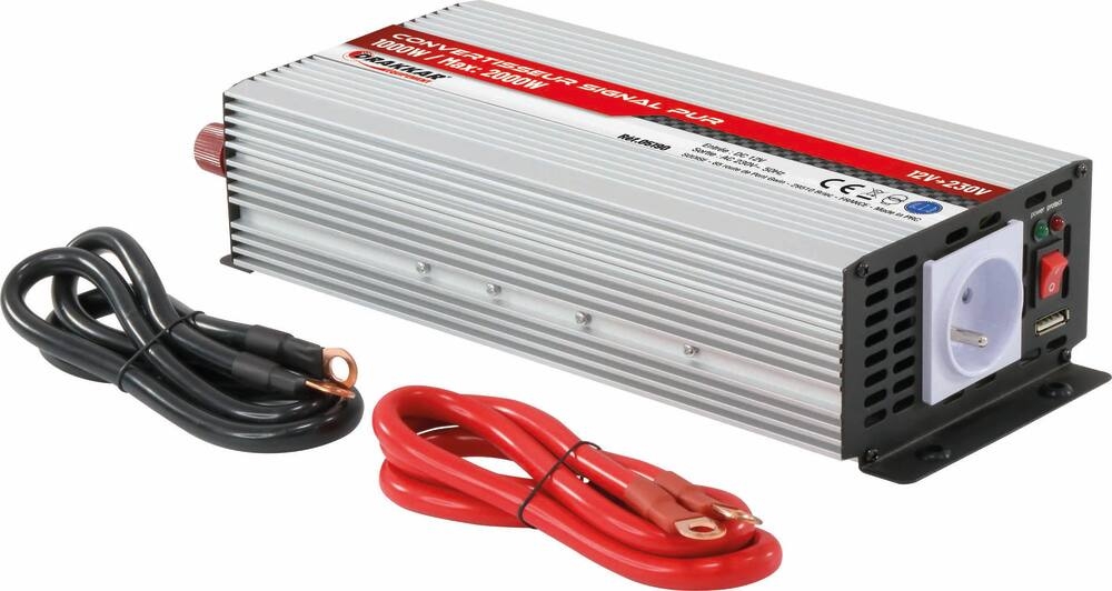 Convertisseur 12V DC/230V AC - 4000W max - pure sinusoïde - DRAKKAR 05198