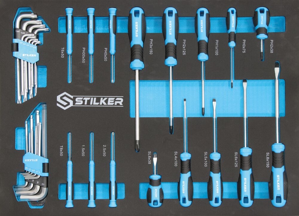 Module mousse - Tournevis et Clés mâles - 34 pièces – STILKER 09635