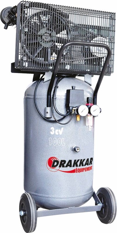 Compresseur à courroie 100L vertical - DRAKKAR ÉQUIPEMENT 11215