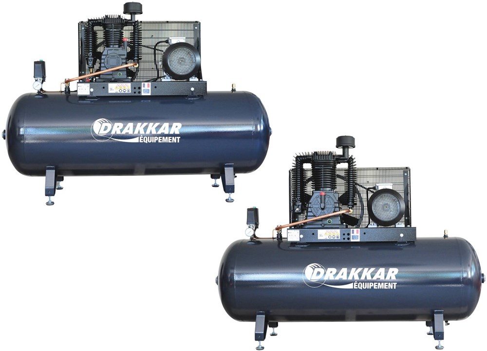 Compresseur fixe 500L 400V bi-étagé à courroie DRAKKAR