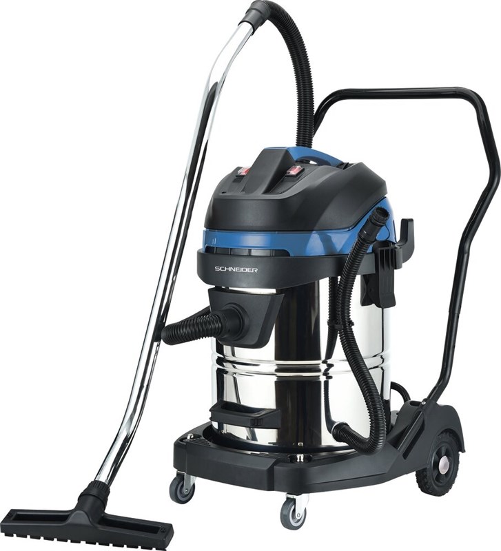 Aspirateur eau et poussière 60L 230V 2400W cuve inox basculante 2 moteurs SCHNEIDER 50007