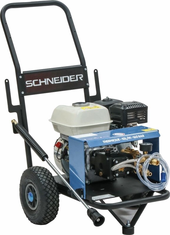 Nettoyeur HP eau froide moteur thermique OHV 10 l/min 160 bar avec flexible 10m SCHNEIDER 50030