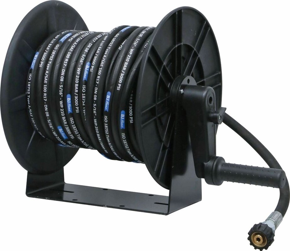 Enrouleur de flexible HP 20m 200 bar pour nettoyeur eau froide - eau chaude SCHNEIDER 50280