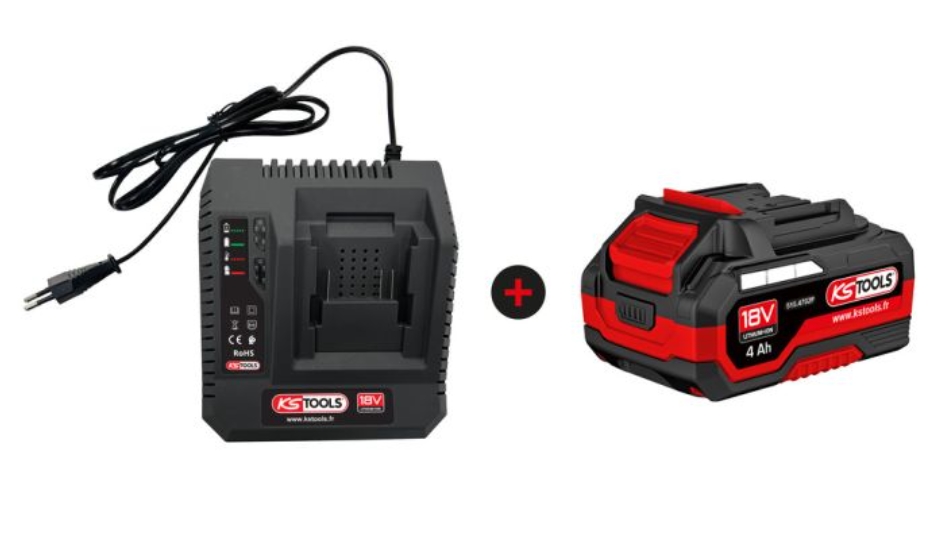 Pack chargeur rapide et batterie KS TOOLS 515.4704F