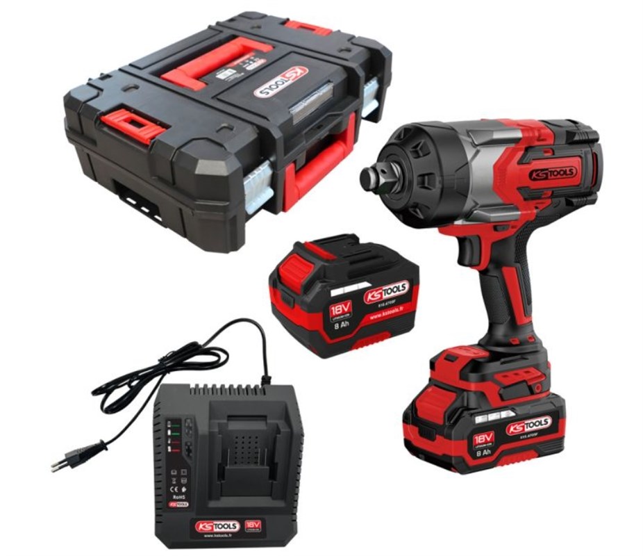 Coffret clé à chocs brushless 3/4"  18V 2300 Nm avec 2 batteries 8 Ah + chargeur KS TOOLS 515.4720F