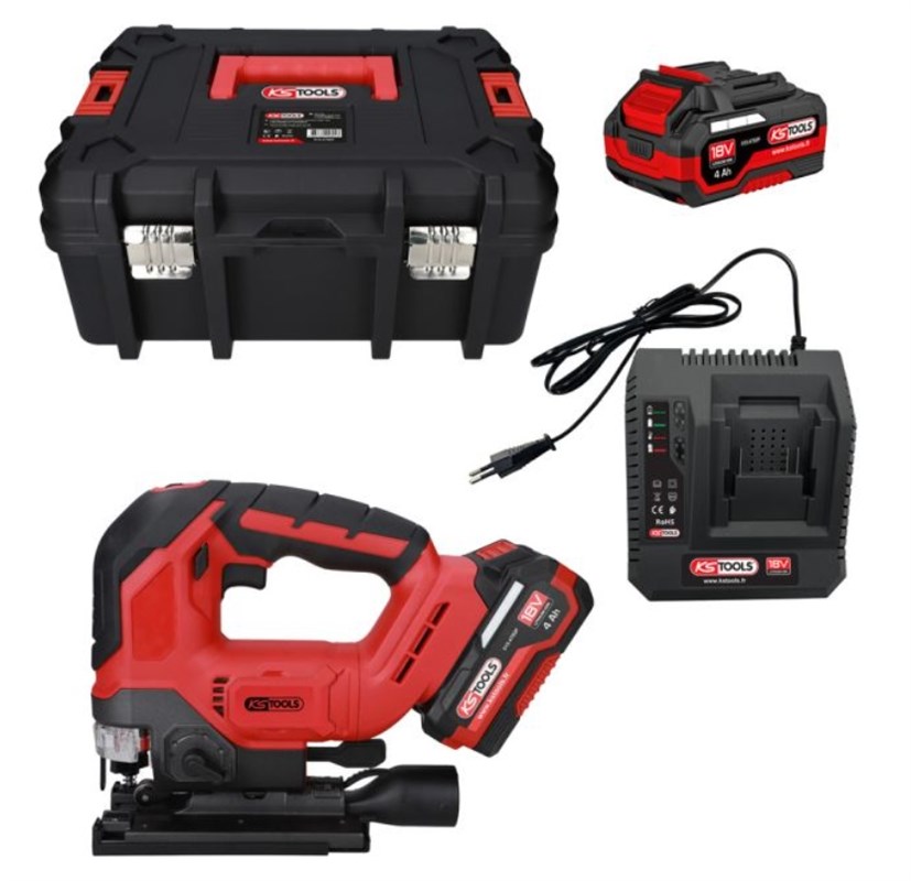 Scie sauteuse sans fil KS TOOLS coffret 2 batteries
