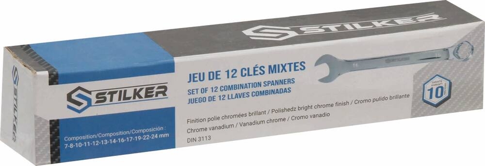 Clés mixtes de 7 à 24mm full polish - 12 pièces - STILKER68637