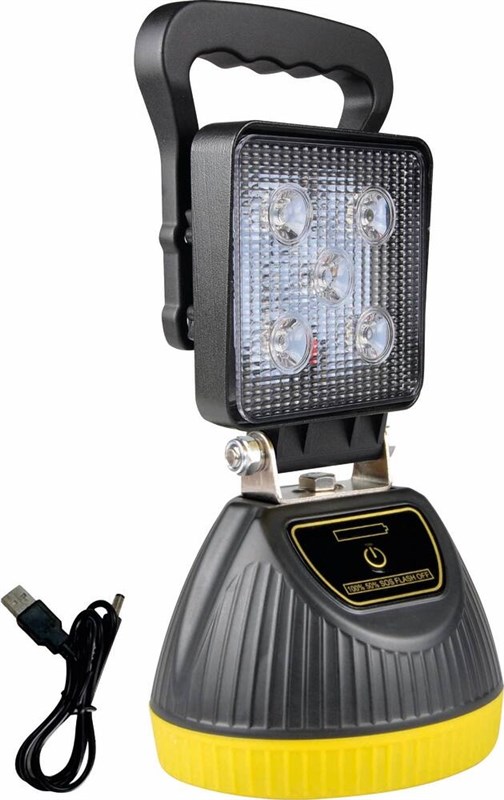 Phare de travail carré LED rechargeable 15W 1000lm avec poignée SODIFLASH 79694