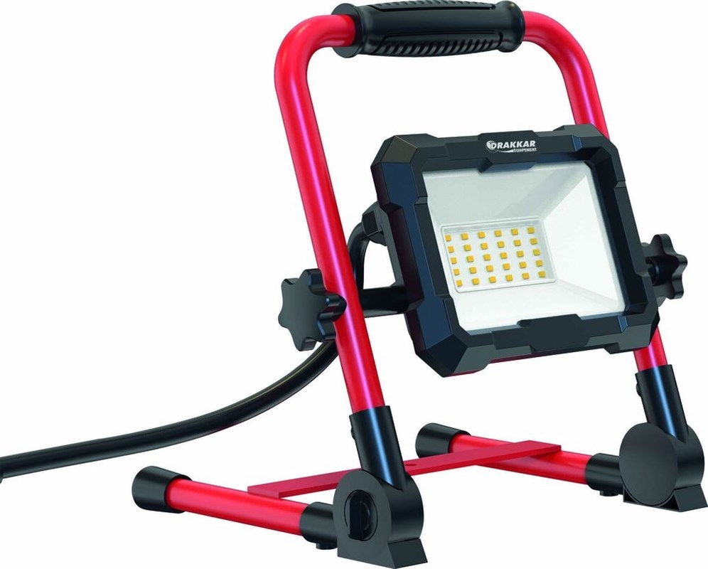 Projecteur de chantier LED 230V portable sur pied 30W 2700lm avec câble 3m – DRAKKAR 82445
