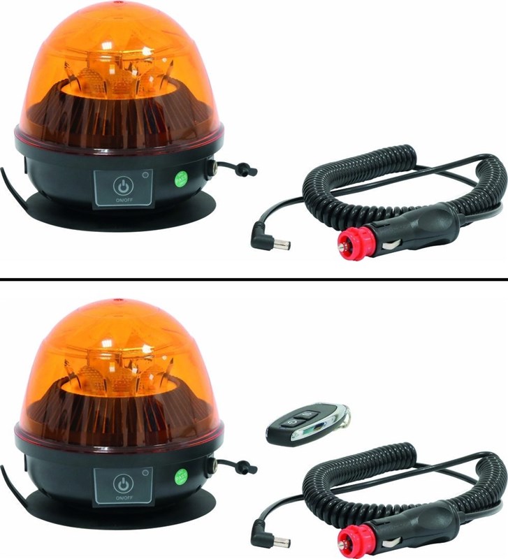 Gyrophare LED sur batterie à base magnétique - Avec ou sans télécommande - SODIFLASH 16336-16378