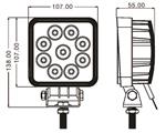 Phare de travail carré 9 LED 27W - Sodiflash 1800 Lumens 79691 17073