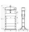 Presse d'atelier manuelle et pneumatique 20T bâti soudé DRAKKAR 52711