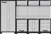 Mobilier d’atelier 4 éléments dont armoire 2 portes - DRAKKAR ÉQUIPEMENT| Plan de travail INOX