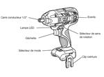 Schéma - Clé à chocs compacte électroportative ½’’ - M7 - DW401