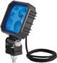 Phare de travail carré bleu 4 LED 8W boitier en carbone - CEA 17029 - Lumens 1000 Lm