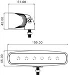 Mini-phare de travail rectangle 6 LED 18W - Sodiflash 17044 79707 - Lumens 1000Lm