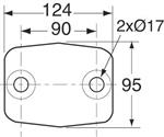 Crochet mixte d’attelage 3,5T - Entraxe 90mm - 2 trous - POMMIER 17565