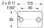 Chape mixte d’attelage 3,5T avec axe à boule - 2 trous - POMMIER 17576