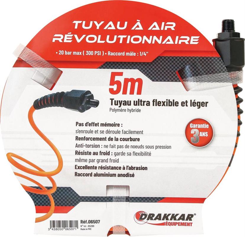 Rallonge tuyau air ultra flexible raccords rapides-Drakkar Equipement